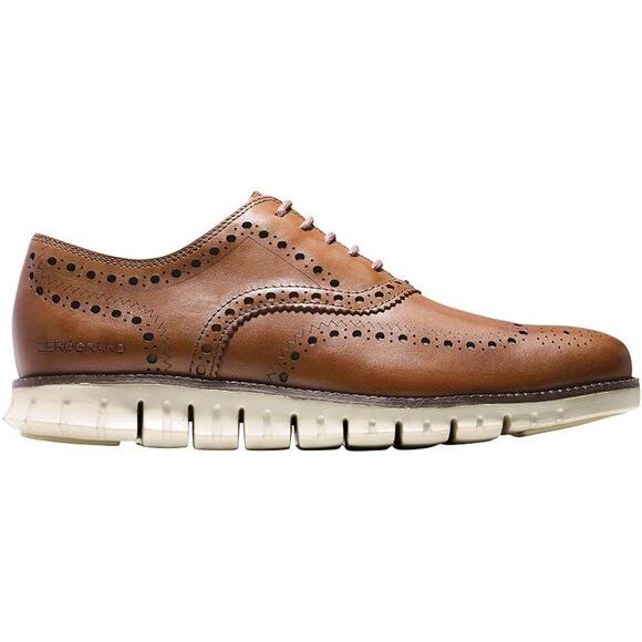 NWT Cole Haan mens Zerogrand Wingtip Oxford, British Tan Closed Holes-Size 8 - Picture 3 of 6